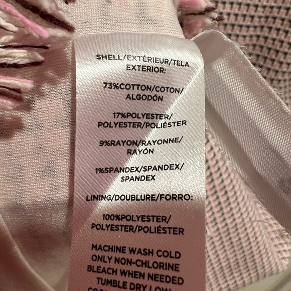 LOFT Pink and Black Houndstooth Sleeveless Fringe Bottom Dress Size 8 EUC - Picture 5 of 6